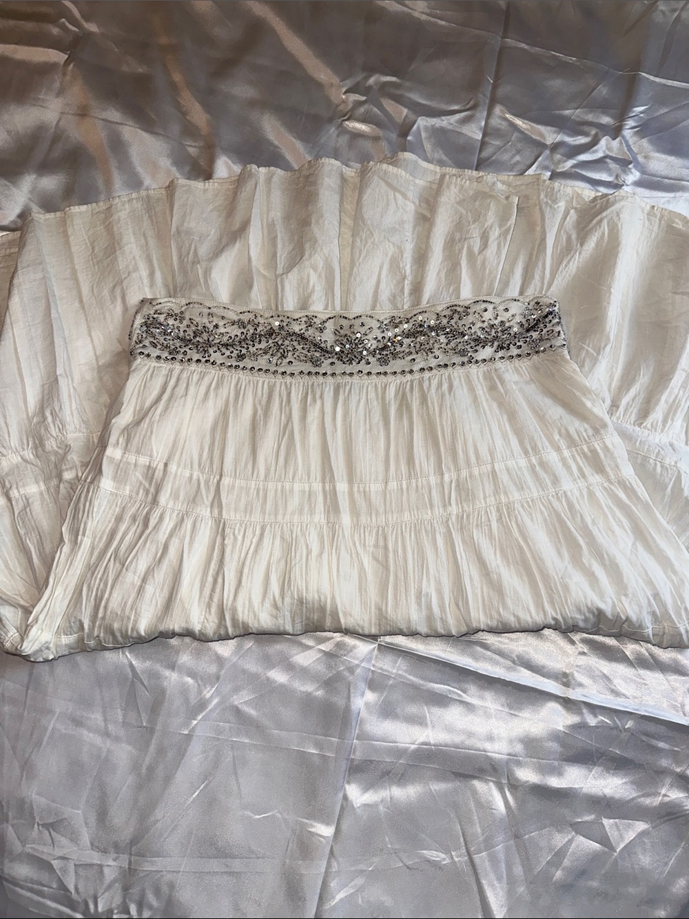 Old Navy Cream Maxi Skirt with Sequin-Embellished Waist